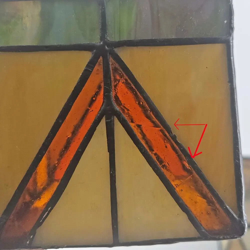 2 Vintage PartyLite Tiffany Style Art Deco Look Stained Glass Candle Holders